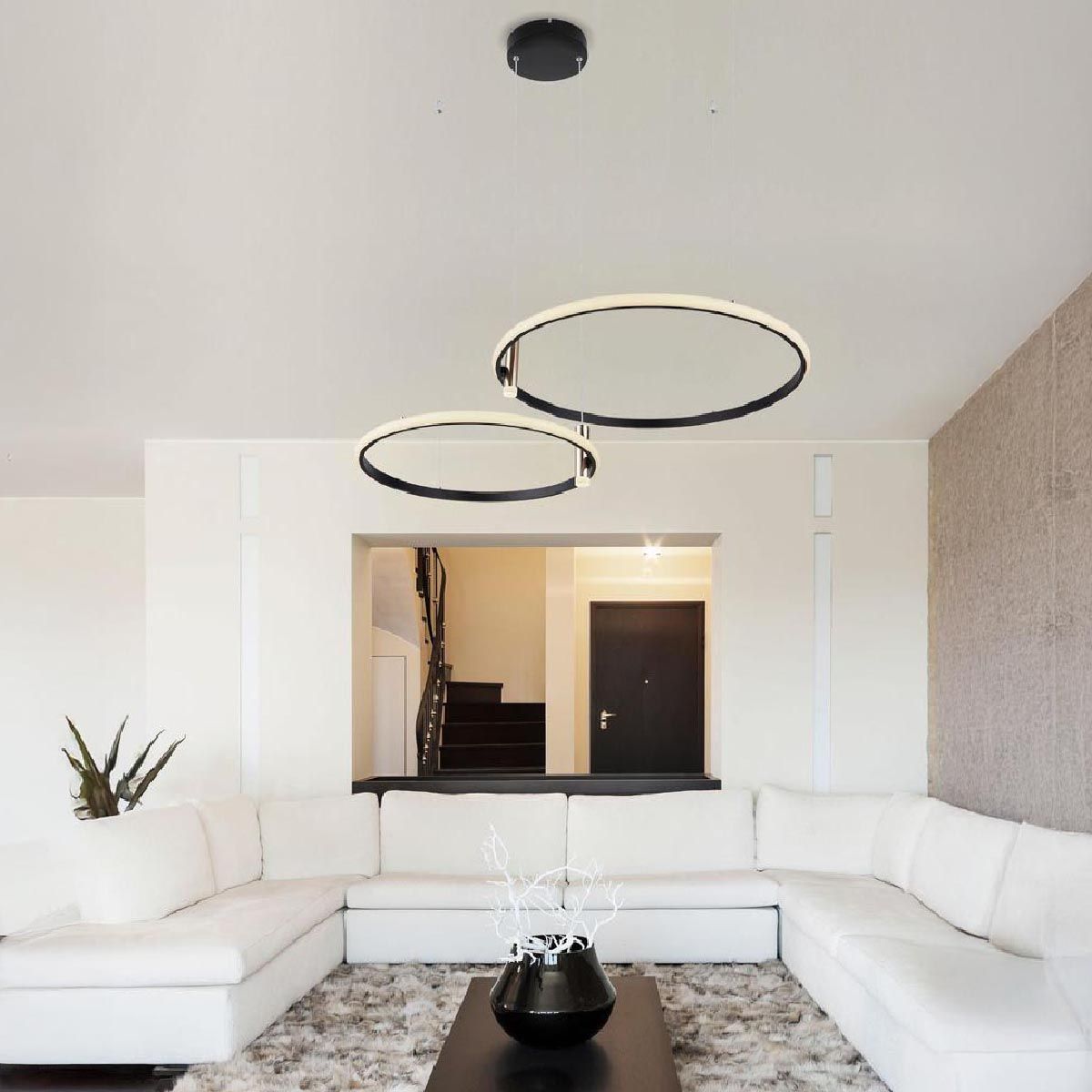 Lampadari & plafoniere: LED Pendelleuchte, Schwarz, 70 cm Ø – Nuovo (secondo la descrizione) da Kreuzlingen venduto da Smart-Light 1