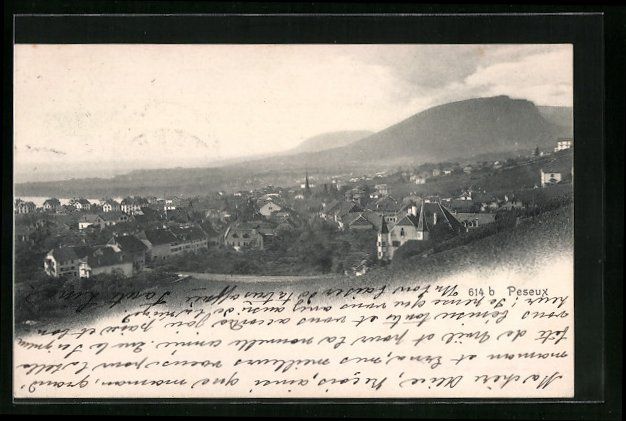 Cartoline postali: AK Peseux, Panorama, 1906 – Usato da Berlin venduto da bartko-reher