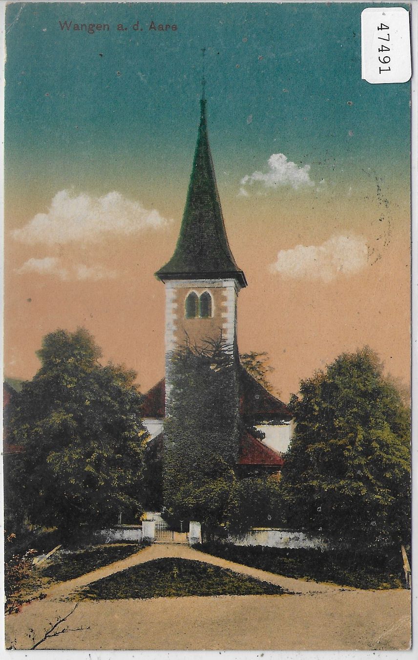 Cartoline postali: Wangen a. d. Aare - Kirche - coloriert – Usato da Ettingen venduto da Kartenplanet