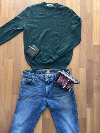 M5 Jeans Slim 100% Kaschmir Cashmere GLORIETTE Pullover 