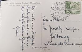 Postkarte Sigriswil Beatenberg 1953 gelaufen Sonderstemp 1.-