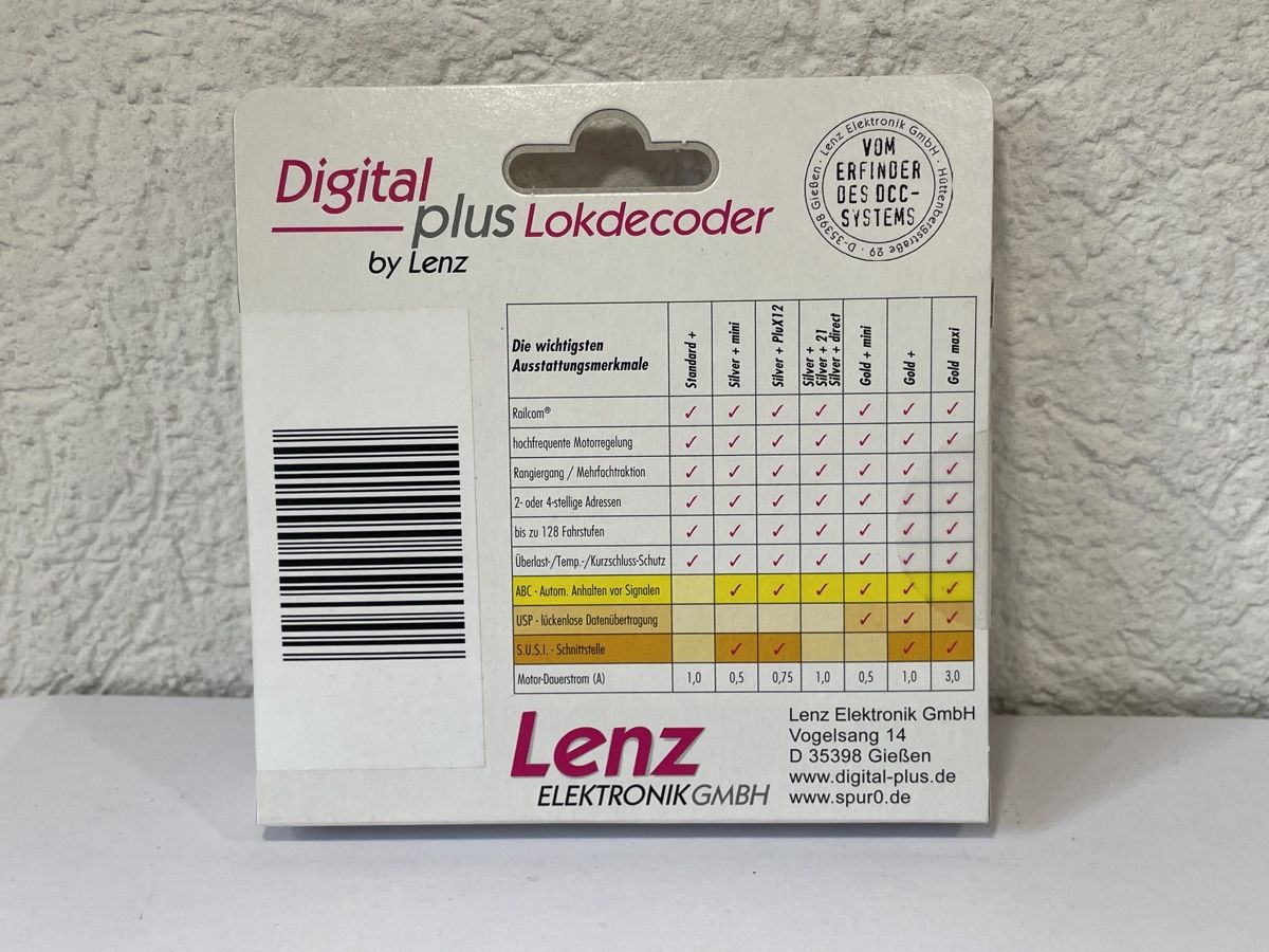 Lenz Modellini di ferrovie: LENZ Digital Plus Lokdecoder 10321-01 SILVER21 +, NEU – Nuovo e nell'imballaggio originale da Wilderswil venduto da Modellbahn-Shop-Moll 2