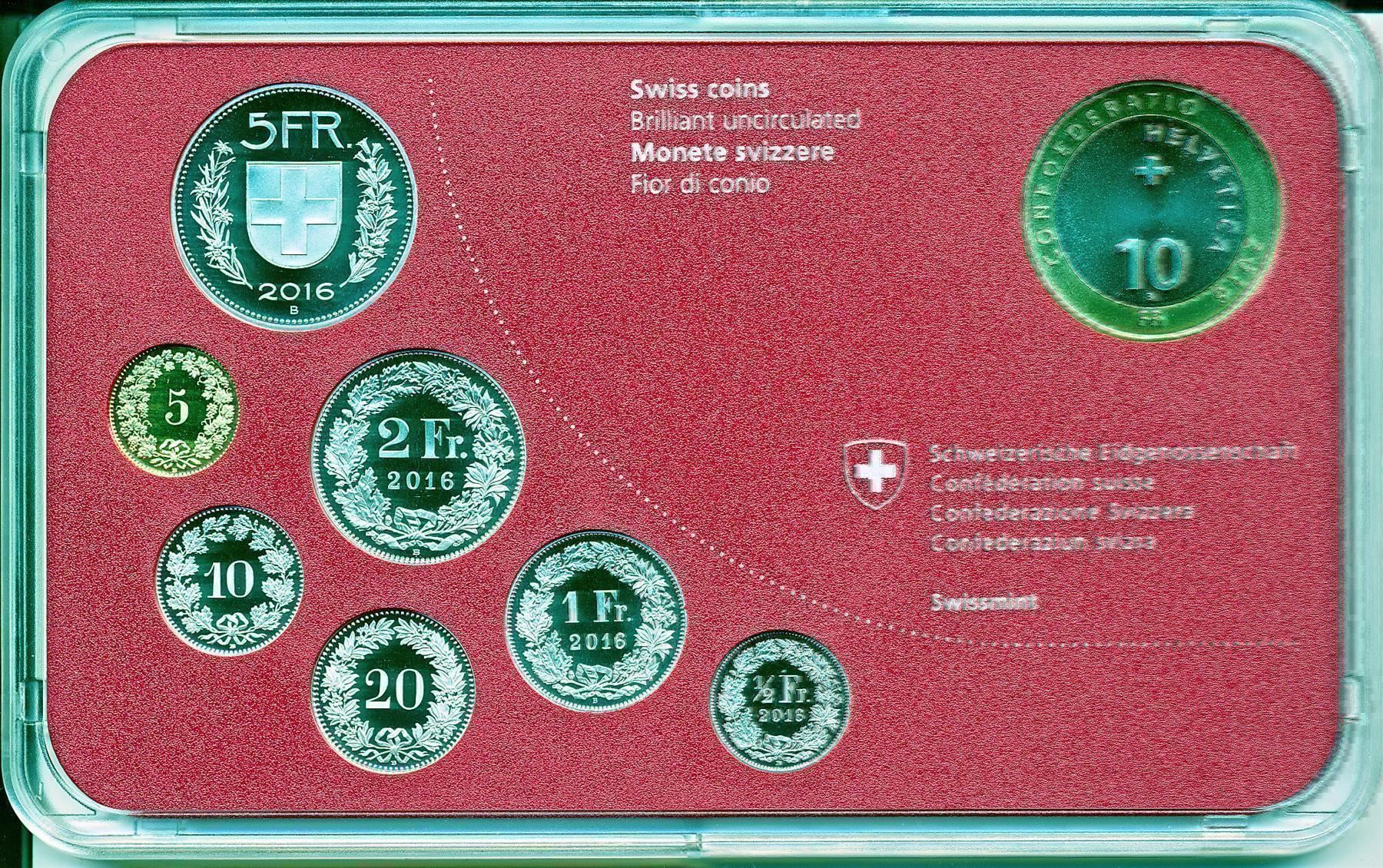 Toutes les monnaies: Münzsatz 2016 Stempelglanz – Neuf avec emballage d'origine à Obfelden par Octavia61 2