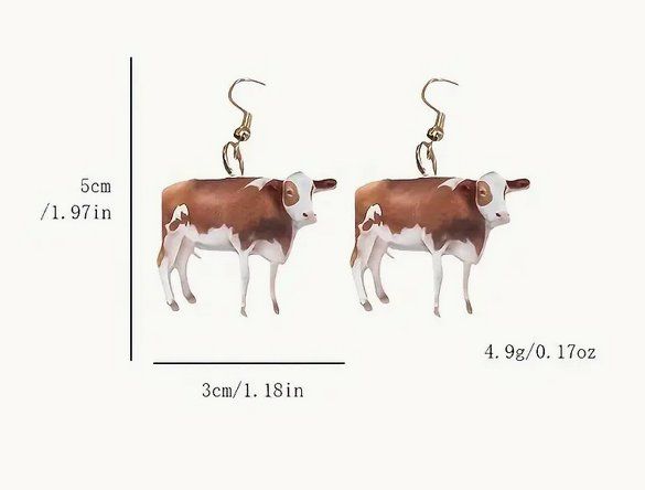 Orecchini pendenti & Orecchini a lobo: OHRRINGE,HÄNGER, KUH, HOLSTEIN, NEU – Nuovo (secondo la descrizione) da Bad Ragaz venduto da Schtupsi 1