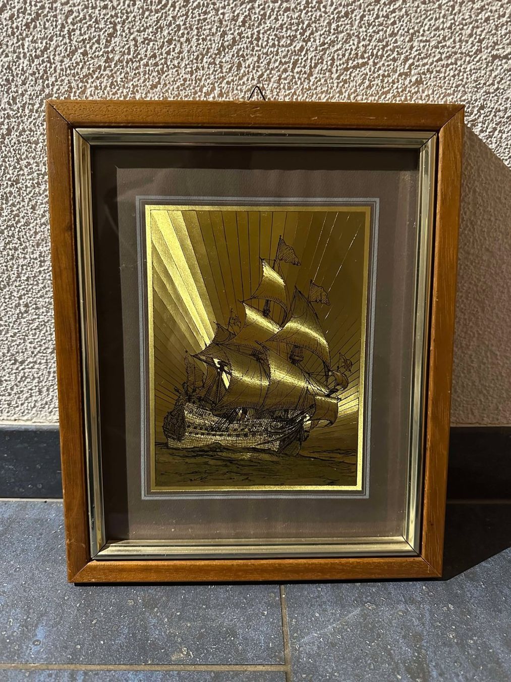 Poster & Bilder: Wandbild goldenes Segelschiff – Gebraucht aus Ried-Brig von V8_Andy