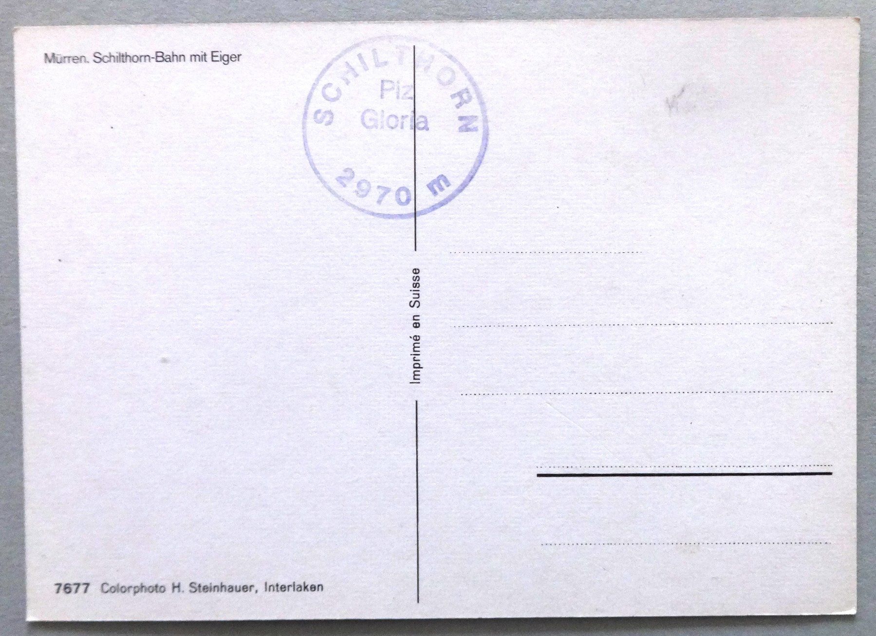 Cartoline postali: Mürren, Schilthornbahn mit Eiger – Usato da Fétigny venduto da Billy2miny 1