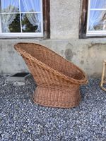 Korbsessel Rattan braun Vintage