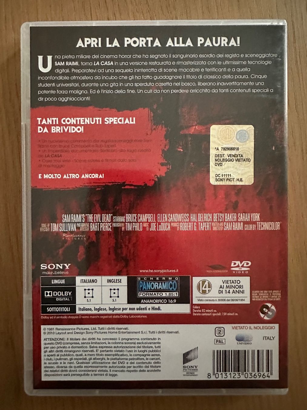 Tutti i DVDs: La casa - DVD Sam Raimi Evil Dead – Usato da Caslano venduto da campo_santo 1