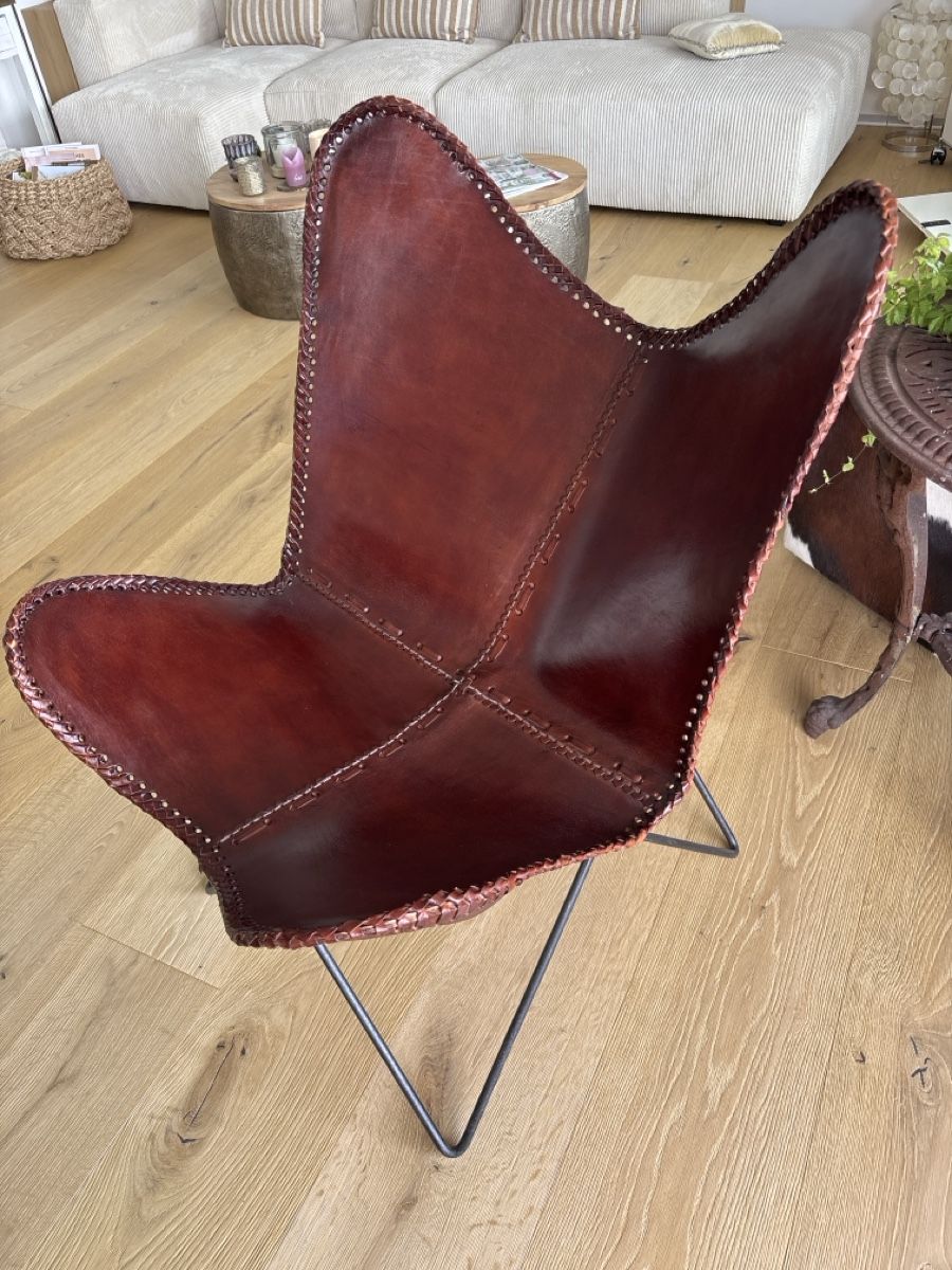 Sessel: Sessel Butterfly Brown Ecco Leder / Metall – Neu (gemäss Beschreibung) aus Gunten von tibisti 5