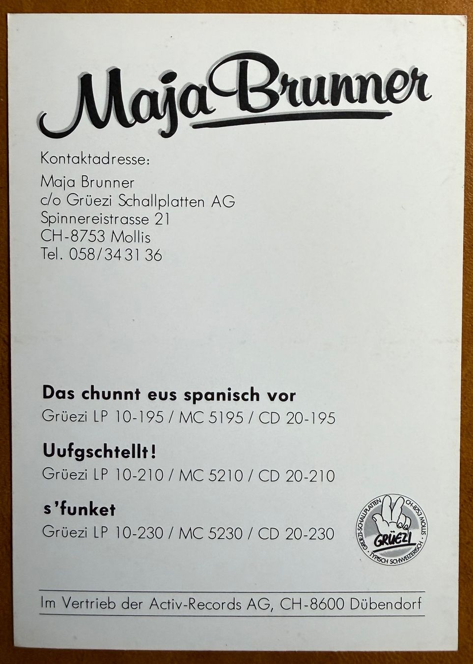 Autografi: Maja Brunner - Autogramme – Usato da Lutry venduto da Ediego 1
