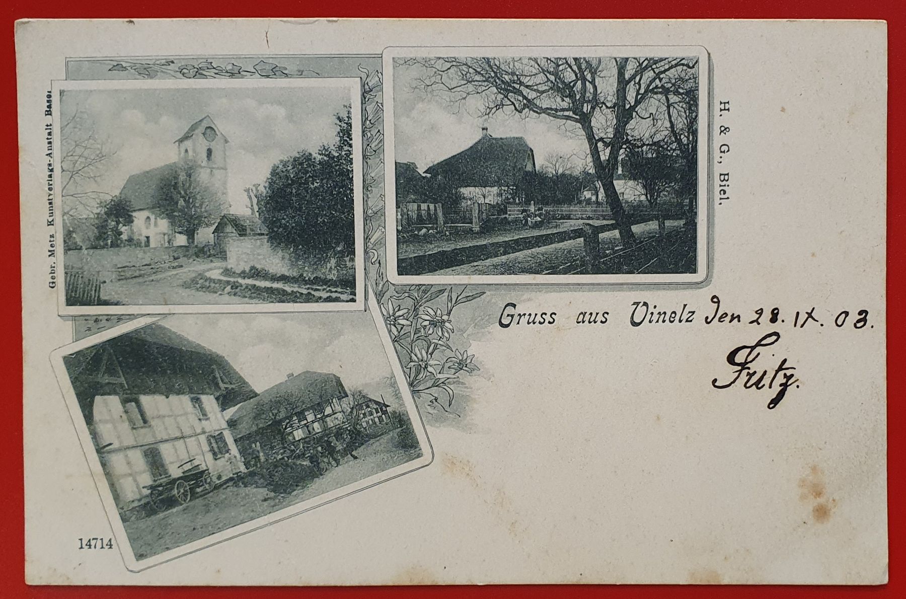 Cartoline postali: Gruss aus Vinelz 1903 – Usato da Kreuzlingen venduto da Rschweiz1