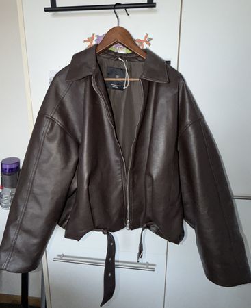 Pull&Bear Kunstlederjacke braun Grösse L