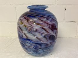Handgefertigte Gozo Glas Vase, Blau-Violett, Top!