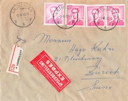 EXPRESS-R-Brief von ANTWERPEN nach ZÜRICH, ab 1.--