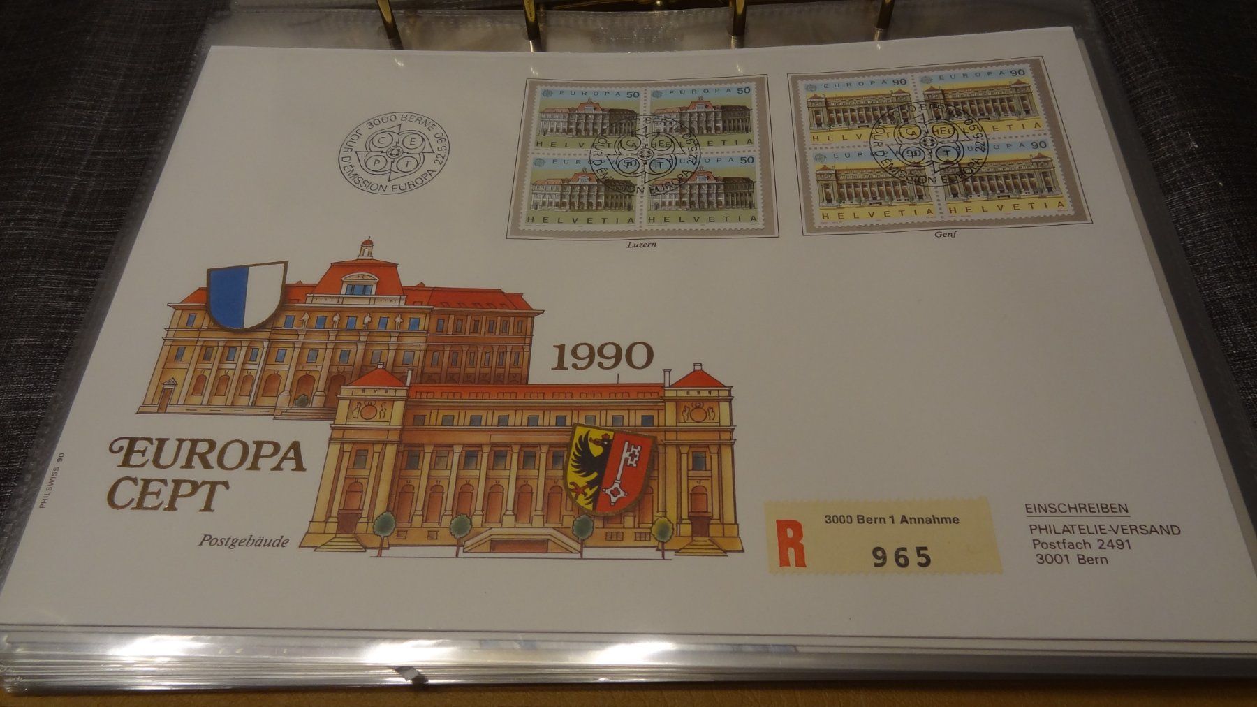 Tutti i francobolli: FDC 1990 Luxusbrief Europa – Usato da Olten venduto da pechsisa1