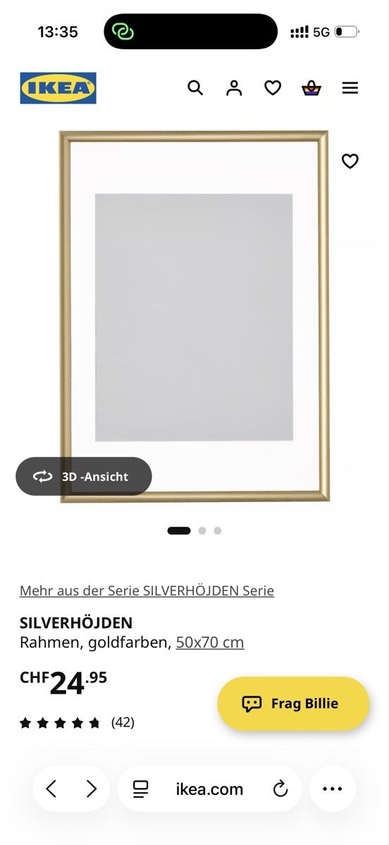 Cadres de tableaux: Bilderrahmen SILVERHÖJDEN (Ikea) – D'occasion à Frauenfeld par eve1ine 1