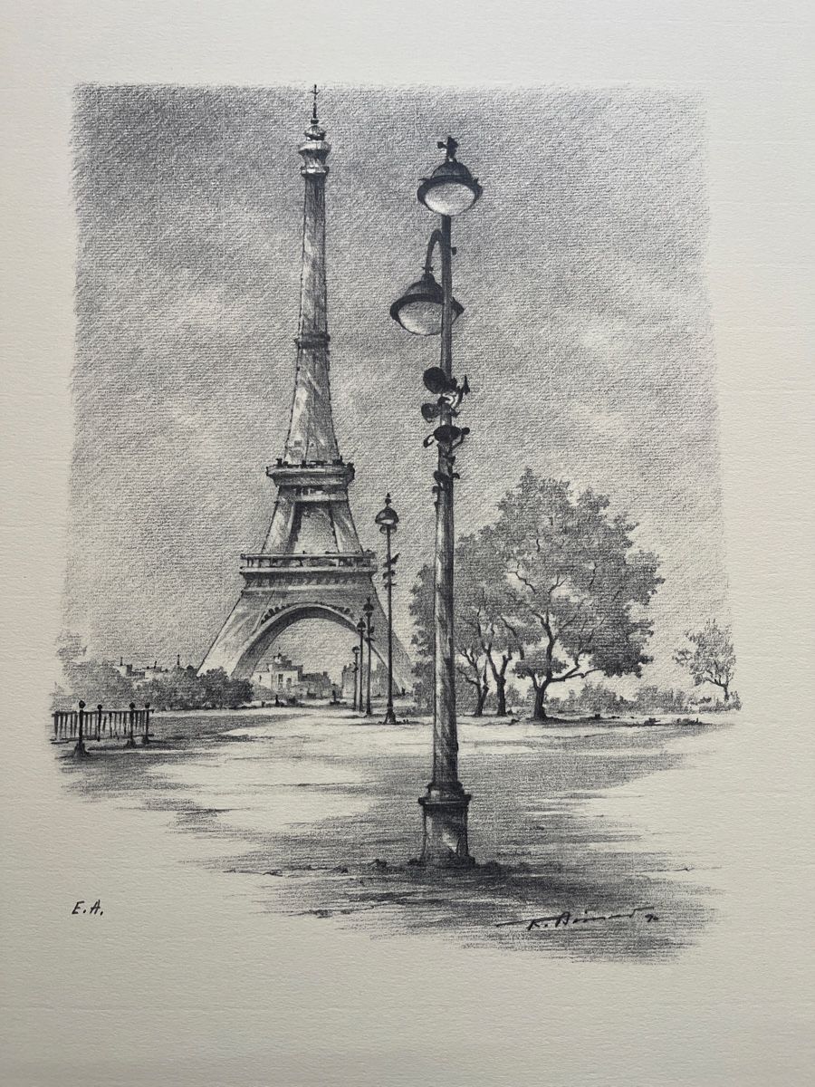 Grafica & Litografie: Lithografie Paris / Eiffelturm von Roger Briner 1990 – Usato da Gelterfingen venduto da liq-nator 1