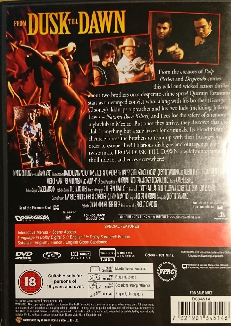 Tous les DVDs: FROM DUSK TILL DAWN – D'occasion à Zürich par Raz88 1