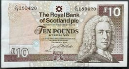 Royal Bank of Scotland Zehnernote, 1994, Selten! Top