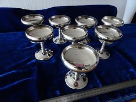 8 alte versilberte Kelche  - Coup-Becher - Champagner-Kelche