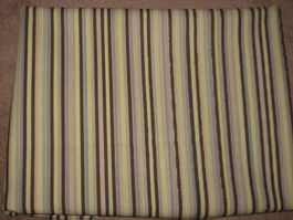 Baumwollstoff hellgelb/ braun/ beige Streifen