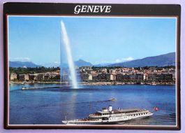 Genève, La Rade, le Jet d'Eau et le Mont-Blanc