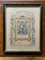 Andenken 1865 heilige Kommunion antik Rahmen cadre ancien