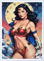 Death NYC Pop Art Druck " Vuitton Hokusai Wave Wonder Woman