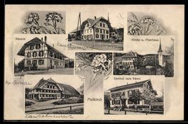AK Meikirch, Käserei, Gasthof zum Bären, Kirche u. Pfarrhaus