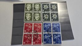 1944 Pro Juventute 4er Block gestempelt