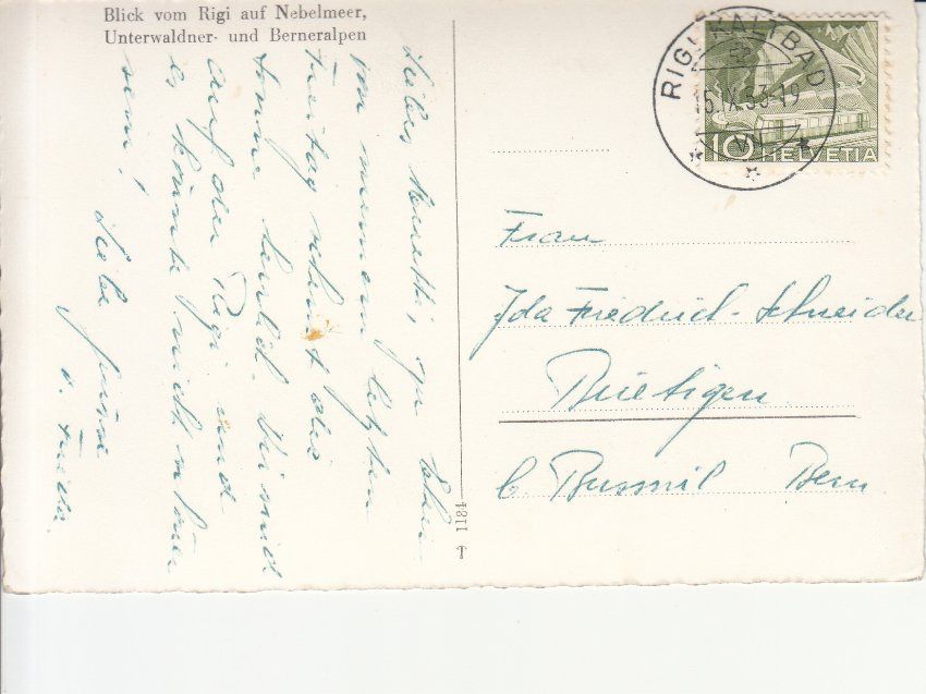 Cartoline postali: Rigi Nebelmeer 1953 – Usato da Bürglen TG venduto da StampGraf 1