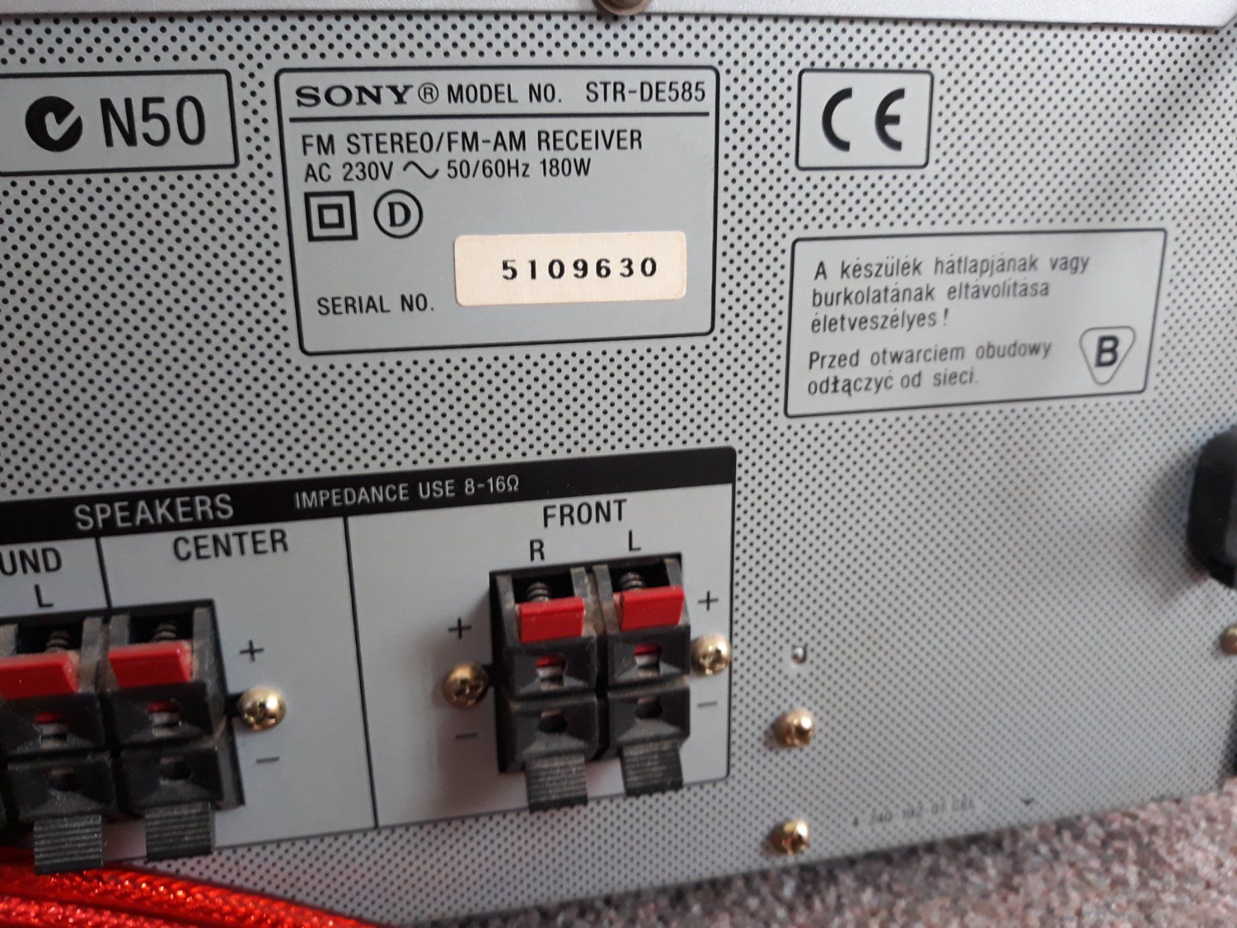 Sony Ricevitori: SONY Dolby Digital DTS FM-AM RECEIVER STR-DE585 Surround – Usato da Schleitheim venduto da petung 2