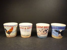4 Vintage Espresso Tassen / Eierbecher von Wiscombeart