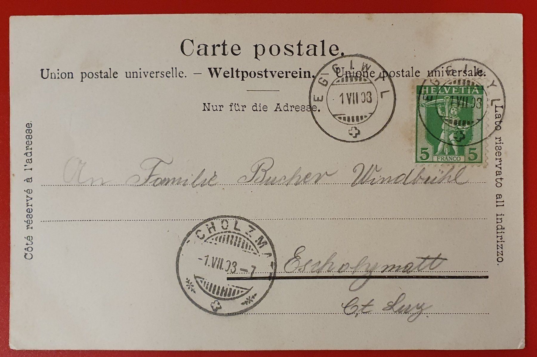 Ansichtskarten: Gruss aus Eggiwyl 1903 – Gebraucht aus Kreuzlingen von Rschweiz1 1