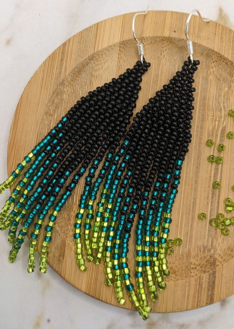 Orecchini pendenti & Orecchini a lobo: Fringe Earrings Green/Fransen Ohrringe grün – Nuovo (secondo la descrizione) da Zürich venduto da ChicElegance_Jewelry 5