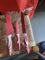 3er Messerset rot guter Zustand