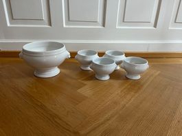 Vintage Keramik Schüssel mit Schalen 8 Stück