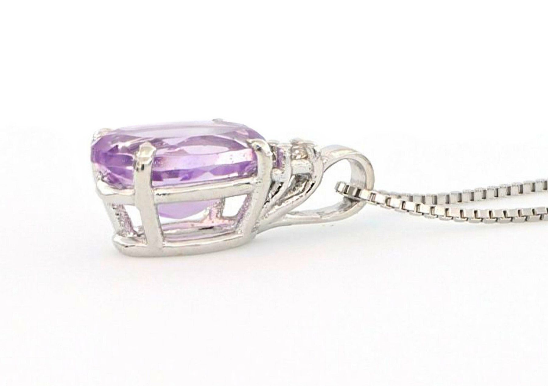 Ketten: 18k Weissgold Collier mit Amethyst – Neu und originalverpackt aus Rapperswil SG von WATCHTIMEBOX 1