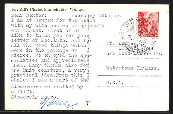 Cartoline postali: AK Wengen, Chalet Sunnehalde im Schnee – Usato da Berlin venduto da bartko-reher 1