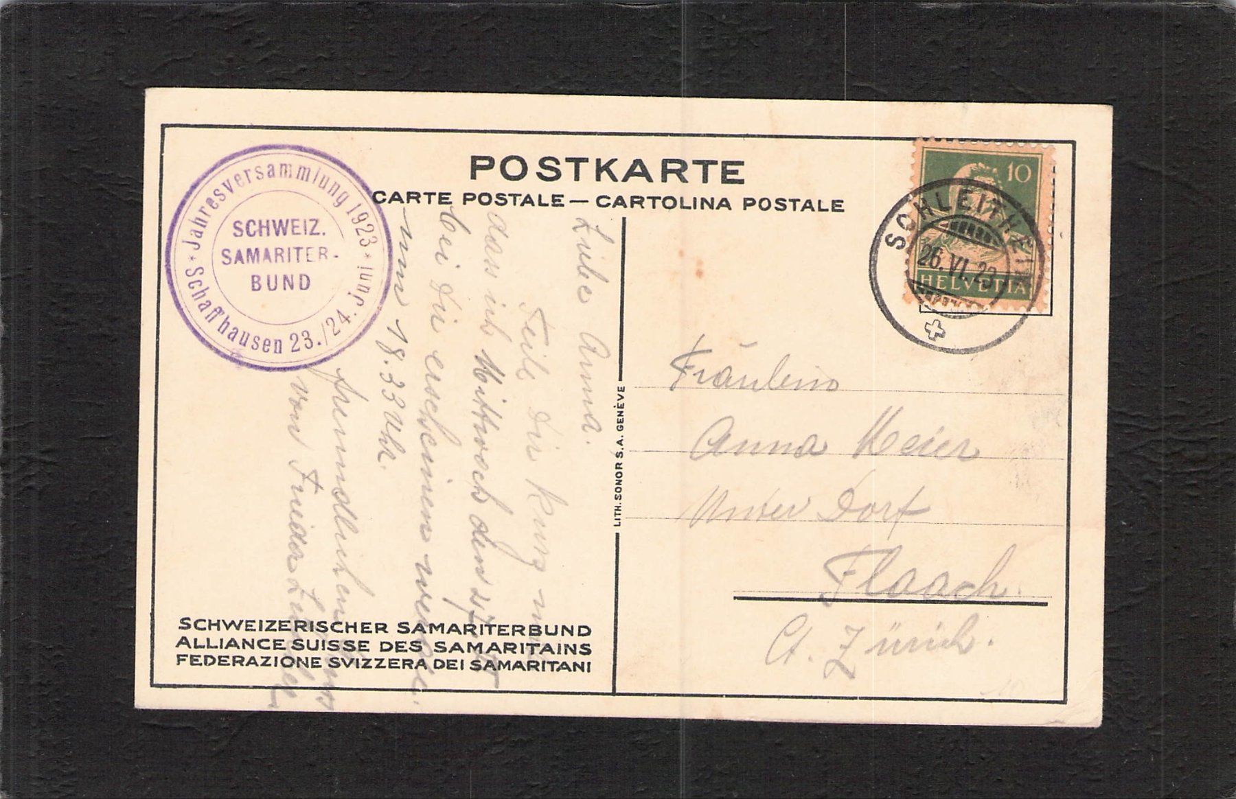 Tutti i francobolli: Schweiz Samariterbund , Off. Stempel 23/24 Juni 1923 – Usato da Reichenburg venduto da ibiza18