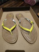 Sommerliche Zehentrenner, Gr. 37, Gelb/Silber NEU