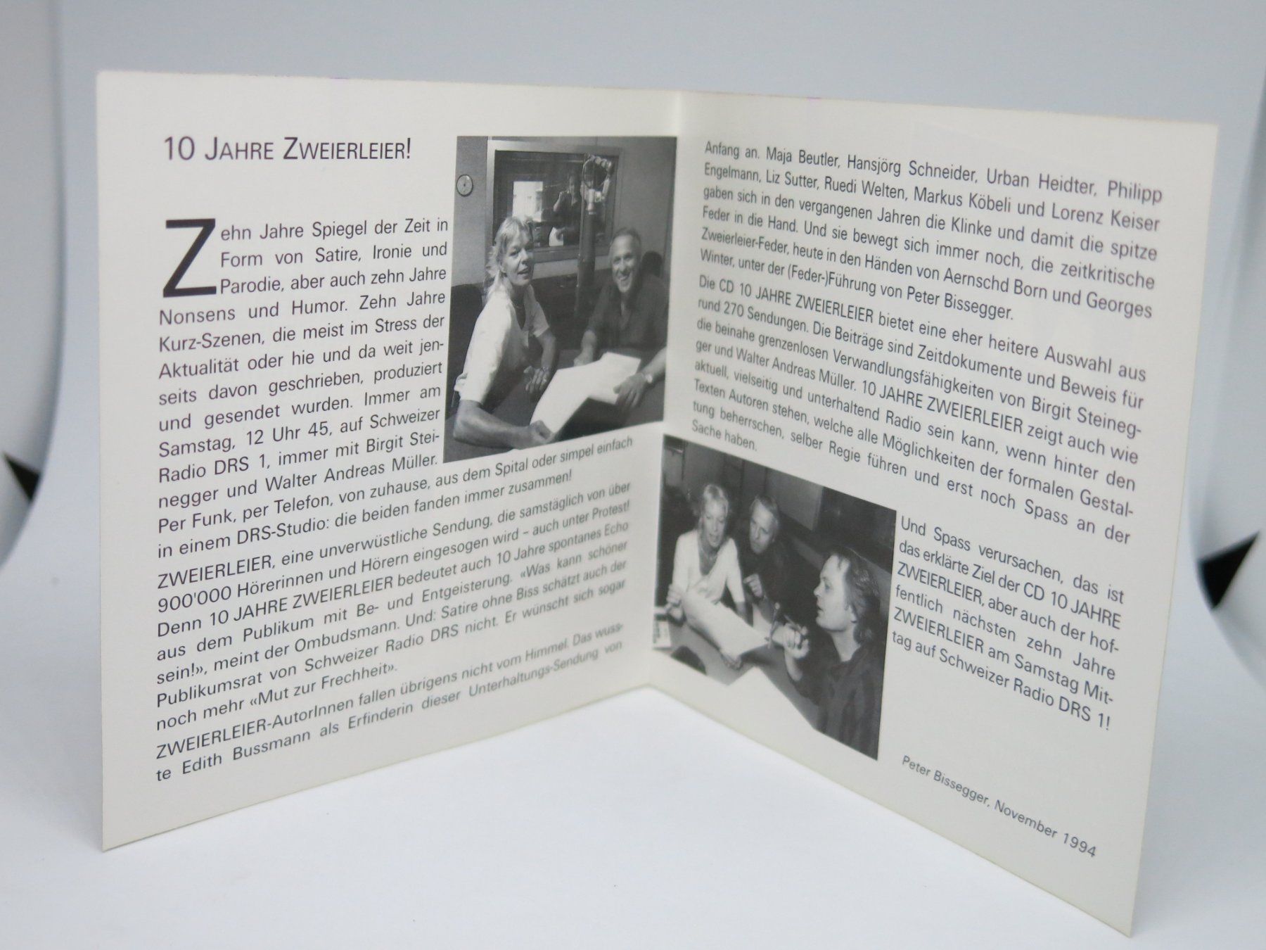 CD: CD: 10 Jahre Zweierleier - Birgit Steinegger Walter Andreas – Usato da Ernetschwil venduto da luisvonerni 3