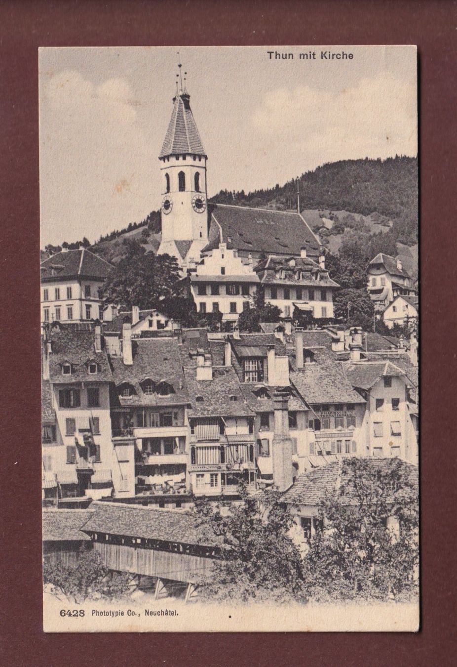 Ansichtskarten: THUN - Teil mit Kirche – Gebraucht aus Pully von nicecards