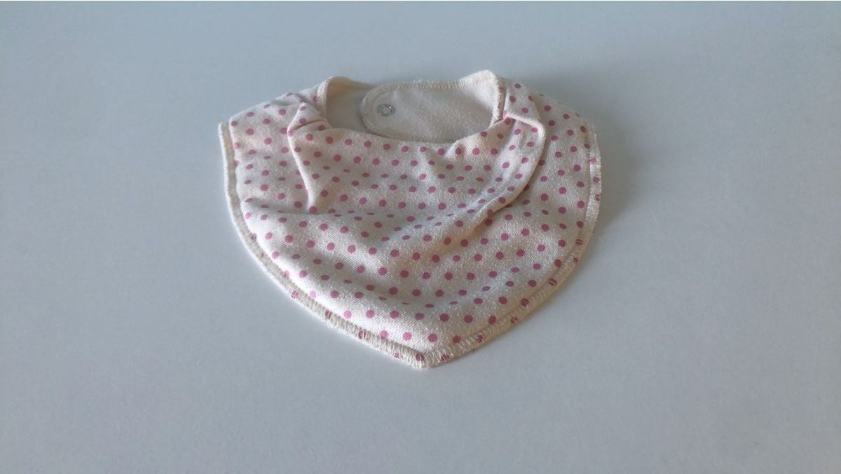 Babybjörn Pasti del neonato: Süsses Baby Lätzchen mit rosa Pünktchen – Usato da Wettingen venduto da Nini54