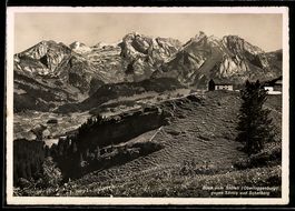 AK Unterwasser, Blick vom Stöfeli gegen Säntis und Schafberg