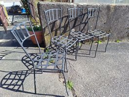 4 STK GARTENSTÜHLE  GARTENSTUHL AUS METALL