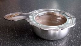 SIGG Teebeutelhalter/Teesieb, Tropfschale, Metall versilbert