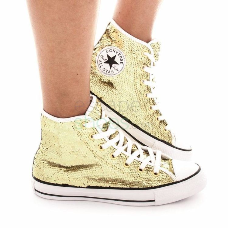 deed het stapel oogsten CONVERSE ALL STAR Gold Pailletten 37 EU | Kaufen auf Ricardo