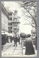 1906, GENÊVE, PLACE DU MOLARD, MAGNIFIQUE GROS PLAN ANIMÉ!