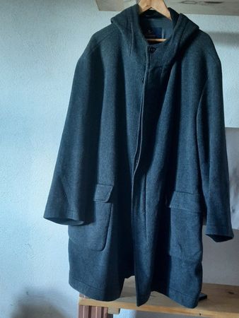 MANTEL-scabal 25% schurwolle kapuze 100cm lang 60cm aermel